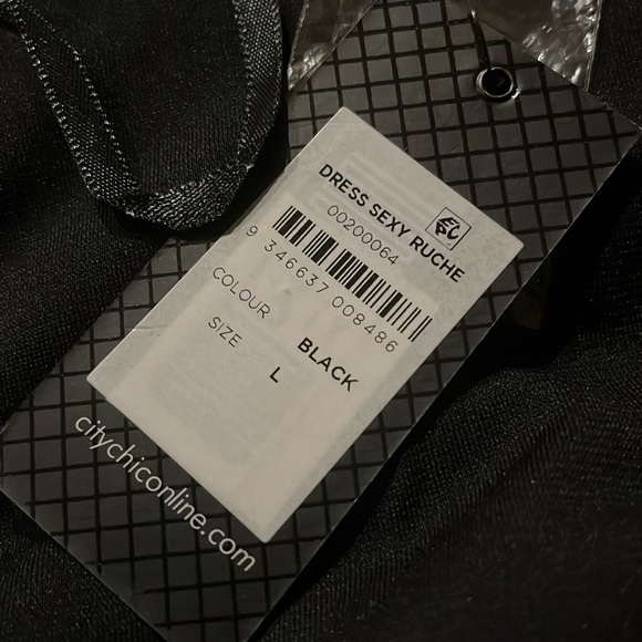 NEW City Chic Sexy Black Ruche Dress Size 20 - Picture 7 of 7